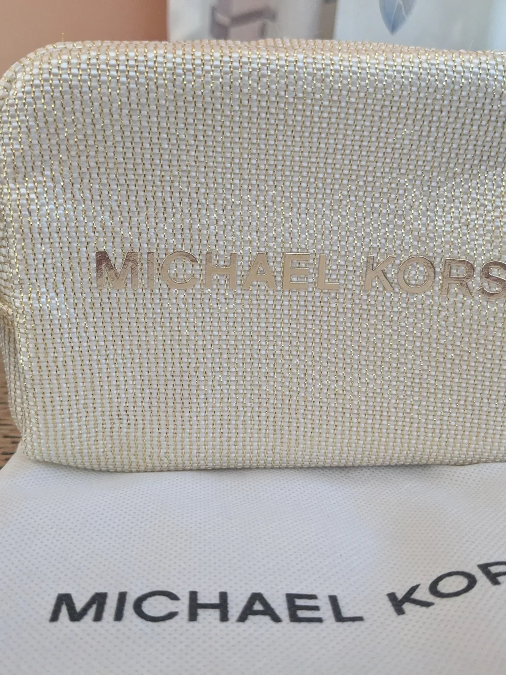 MICHAEL KORS Metallic Gold Cosmetic Pouch
